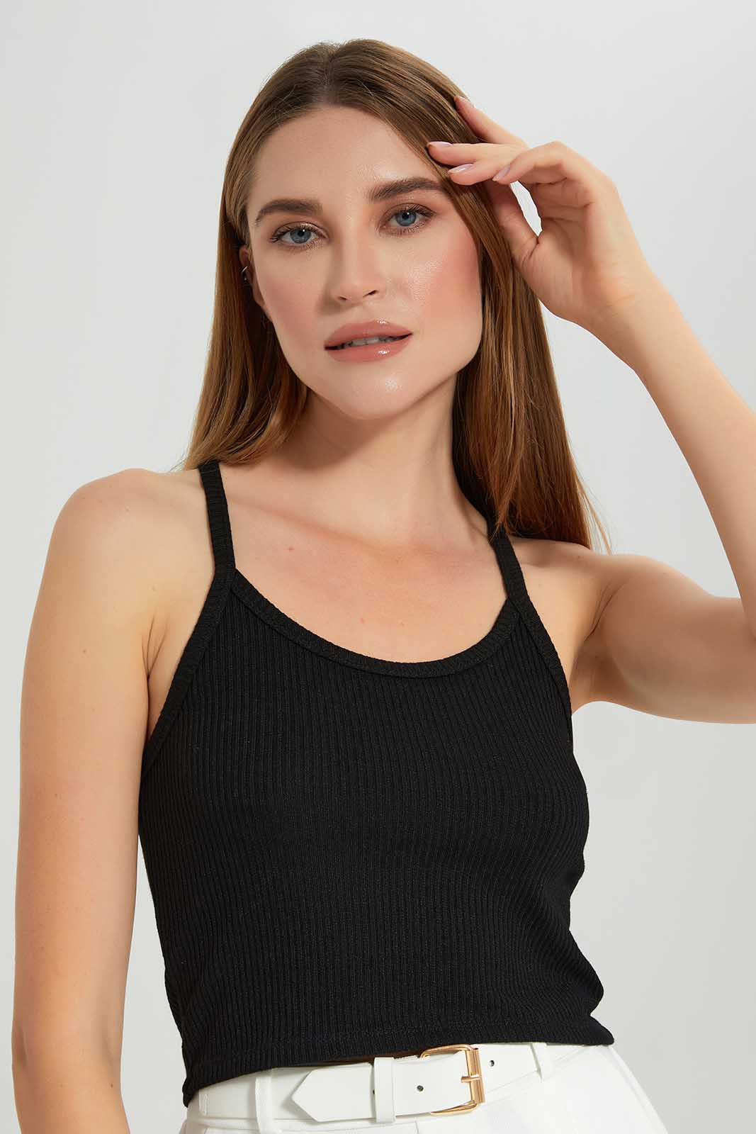 Redtag-Black-Cami-Top-Category:Tops,-Colour:Black,-Deals:New-In,-Filter:Women's-Clothing,-LEC,-LEC-Tops,-New-In-LEC-APL,-Non-Sale,-Section:Women,-W22A-Women's-