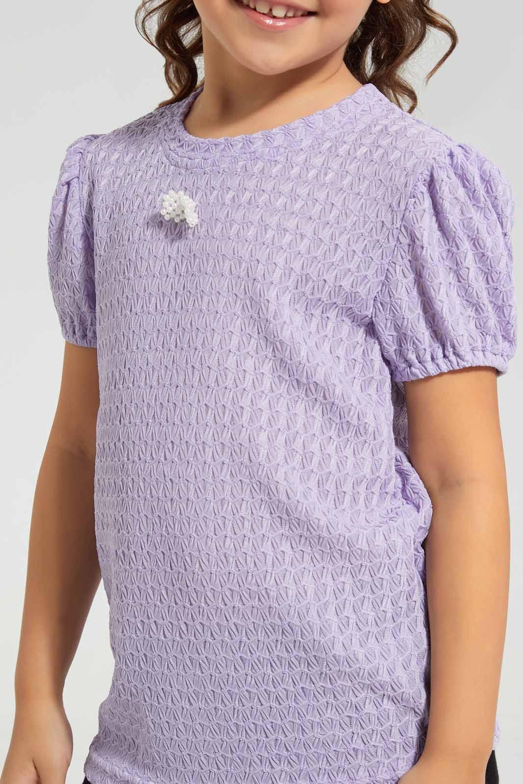 Redtag-Purple-Knitted-Blouse-Category:Blouses,-Colour:Purple,-Deals:New-In,-Filter:Girls-(2-to-8-Yrs),-GIR-Blouses,-New-In-GIR-APL,-Non-Sale,-Section:Girls-(0-to-14Yrs),-W22O-Girls-2 to 8 Years