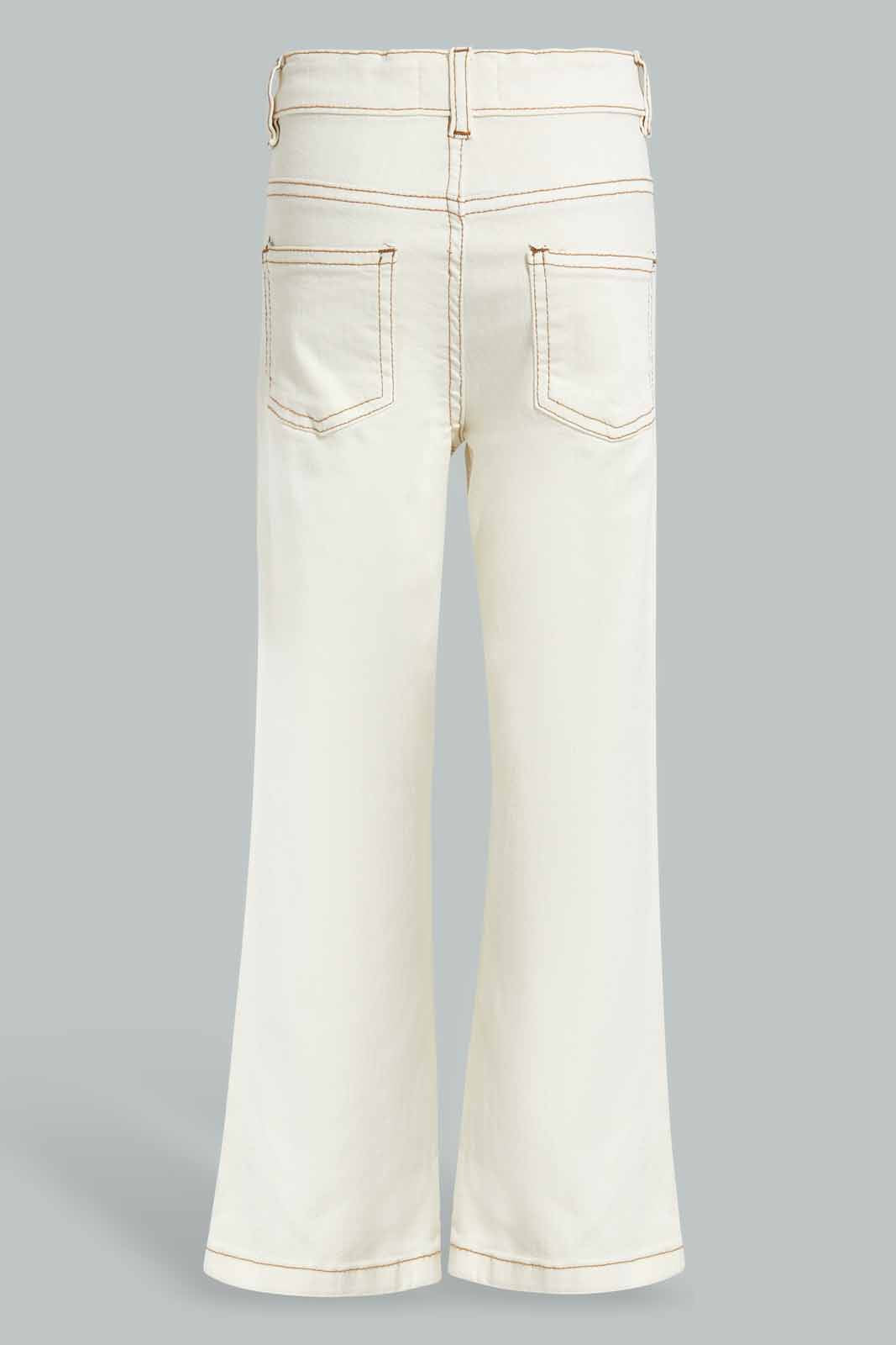 Redtag-Cream-Bootcut-Jeans-Category:Jeans,-Colour:Cream,-Deals:New-In,-Filter:Girls-(2-to-8-Yrs),-FIT-WALL-(FTW),-GIR-Jeans,-New-In-GIR-APL,-Non-Sale,-Section:Girls-(0-to-14Yrs),-W22O-Girls-2 to 8 Years
