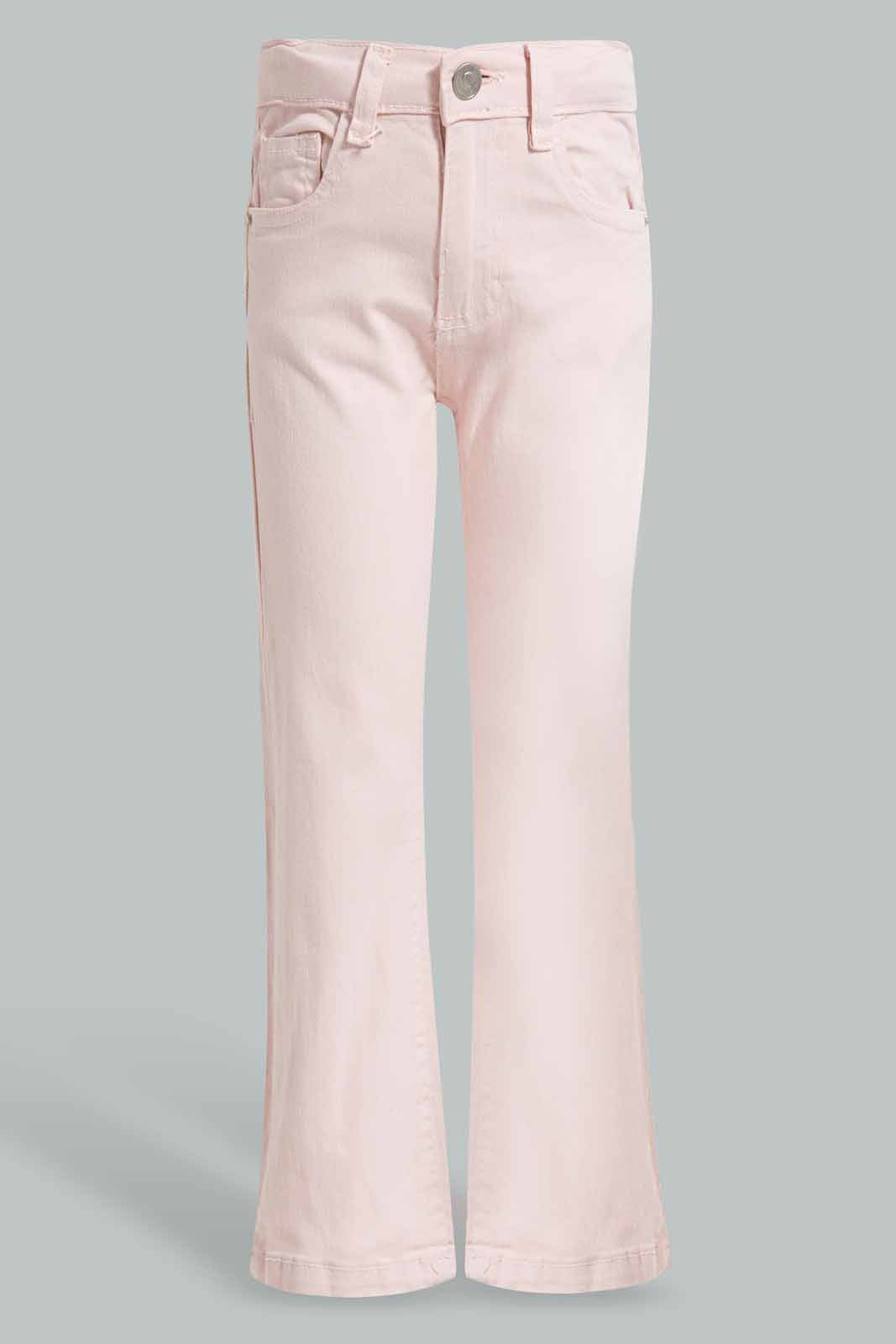 Redtag-Pink-Bootcut-Jeans-Category:Jeans,-Colour:Apricot,-Deals:New-In,-Filter:Girls-(2-to-8-Yrs),-FIT-WALL-(FTW),-GIR-Jeans,-New-In-GIR-APL,-Non-Sale,-Section:Girls-(0-to-14Yrs),-W22O-Girls-2 to 8 Years