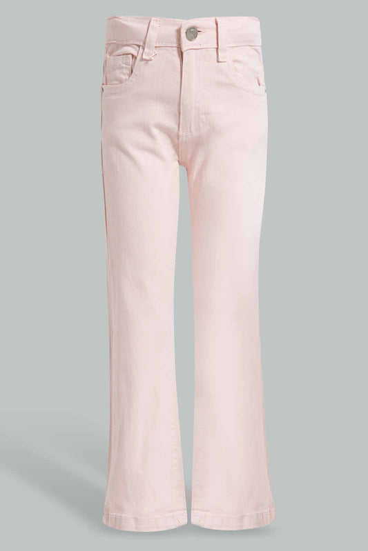 Redtag-Pink-Bootcut-Jeans-Category:Jeans,-Colour:Apricot,-Deals:New-In,-Filter:Girls-(2-to-8-Yrs),-FIT-WALL-(FTW),-GIR-Jeans,-New-In-GIR-APL,-Non-Sale,-Section:Girls-(0-to-14Yrs),-W22O-Girls-2 to 8 Years