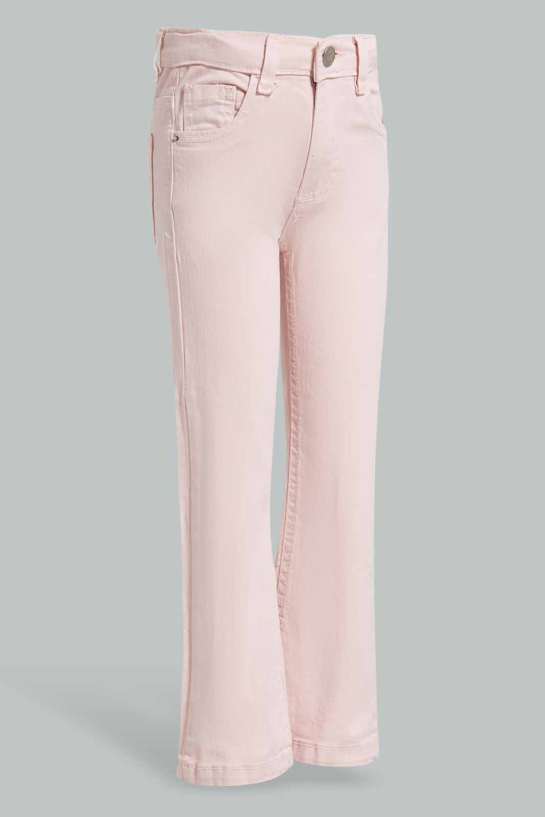 Redtag-Pink-Bootcut-Jeans-Category:Jeans,-Colour:Apricot,-Deals:New-In,-Filter:Girls-(2-to-8-Yrs),-FIT-WALL-(FTW),-GIR-Jeans,-New-In-GIR-APL,-Non-Sale,-Section:Girls-(0-to-14Yrs),-W22O-Girls-2 to 8 Years