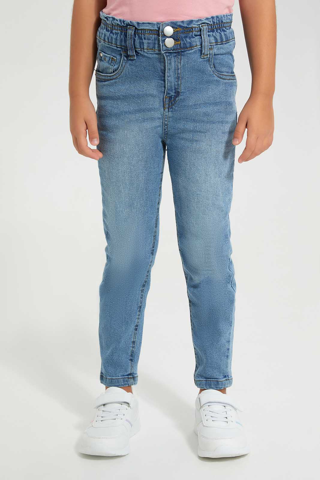 Redtag-LT-Wash-Baggy-Jeans-Category:Jeans,-Colour:Light-Wash,-Deals:New-In,-Filter:Girls-(2-to-8-Yrs),-FIT-WALL-(FTW),-GIR-Jeans,-New-In-GIR-APL,-Non-Sale,-Section:Girls-(0-to-14Yrs),-W22O-Girls-2 to 8 Years