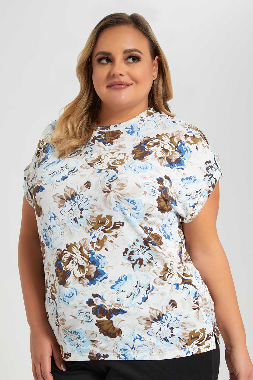 Redtag-Assorted-Jersey-Top-With-Tab-&-Button-On-Sleeve-Category:Tops,-Colour:Assorted,-Deals:New-In,-Filter:Plus-Size,-LDP-Tops,-New-In-LDP-APL,-Non-Sale,-Section:Women,-W22O-Women's-