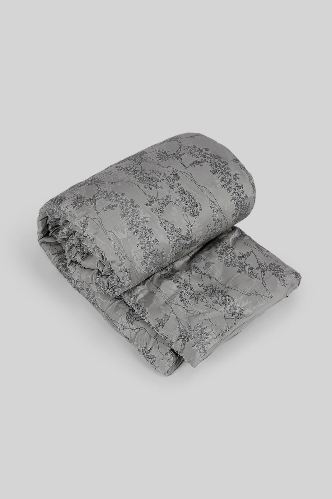 Redtag-Grey-7Pc-Floral-Jacquard-Comforter-Set-(King-Size)-Category:Comforters,-Colour:Grey,-Deals:New-In,-Dept:Home,-Filter:Home-Bedroom,-HMW-BED-Comforters,-New-In-HMW-BED,-Non-Sale,-Section:Homewares,-W22A-Home-Bedroom-