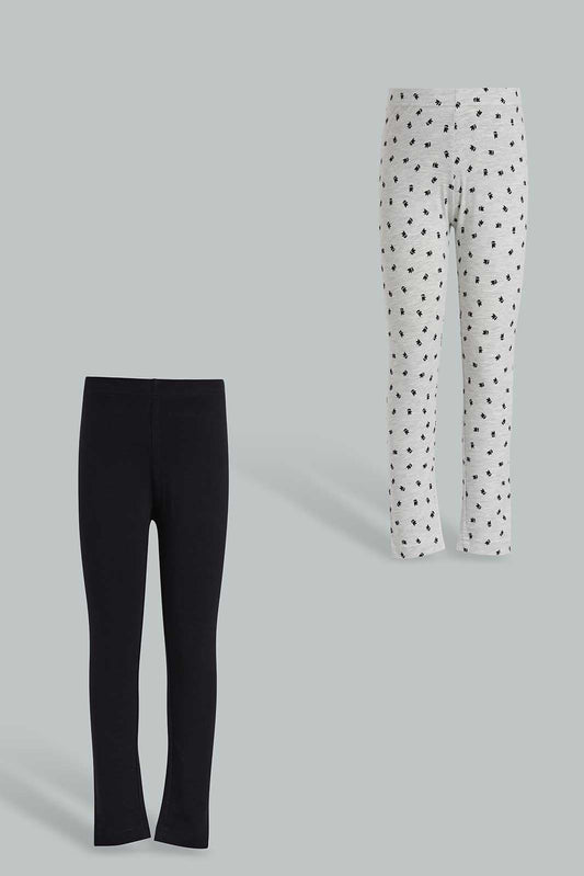 Redtag-Assorted-2-Pack-Girls-Legging-Category:Jeggings,-Colour:Assorted,-Deals:New-In,-Filter:Girls-(2-to-8-Yrs),-GIR-Jeggings,-New-In-GIR-APL,-Non-Sale,-Section:Girls-(0-to-14Yrs),-W22O-Girls-2 to 8 Years