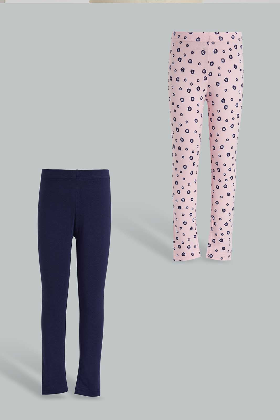 Redtag-Assorted-2-Pack-Girls-Legging-Category:Jeggings,-Colour:Assorted,-Deals:New-In,-Filter:Girls-(2-to-8-Yrs),-GIR-Jeggings,-New-In-GIR-APL,-Non-Sale,-Section:Girls-(0-to-14Yrs),-W22O-Girls-2 to 8 Years
