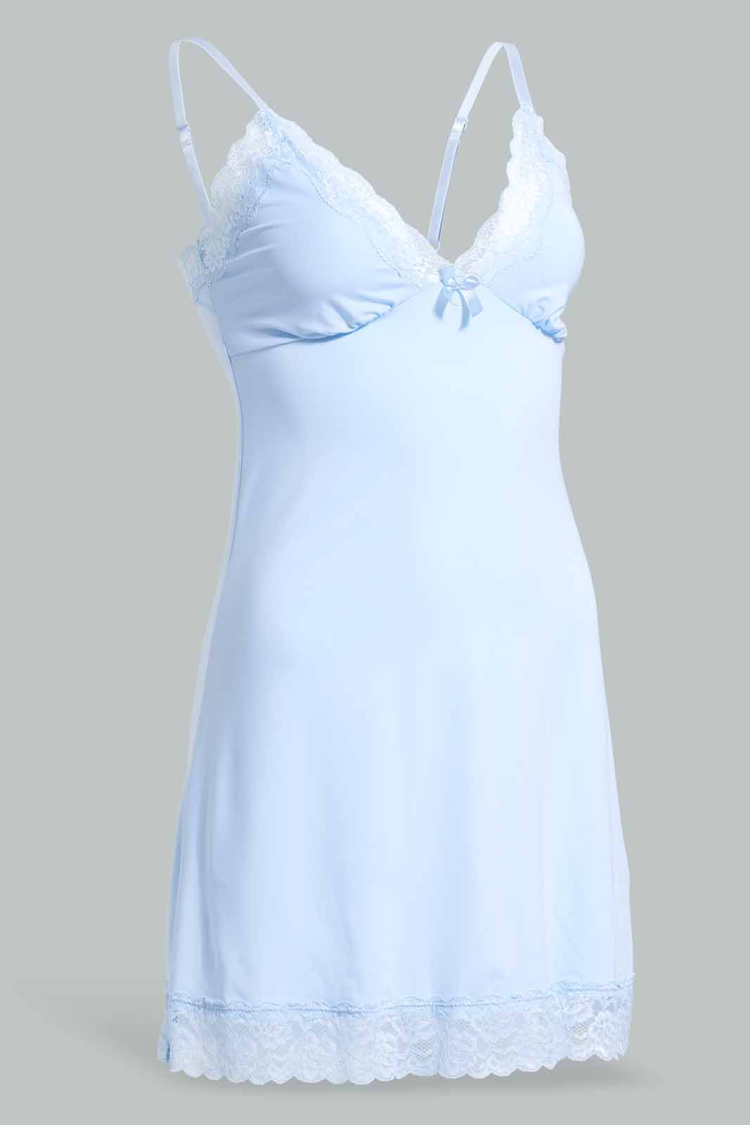 Redtag-Solid-Blue-Chemise-Category:Chemises,-Colour:Blue,-Deals:New-In,-Filter:Women's-Clothing,-New-In-Women-APL,-Non-Sale,-Section:Women,-W22A,-Women-Chemises--