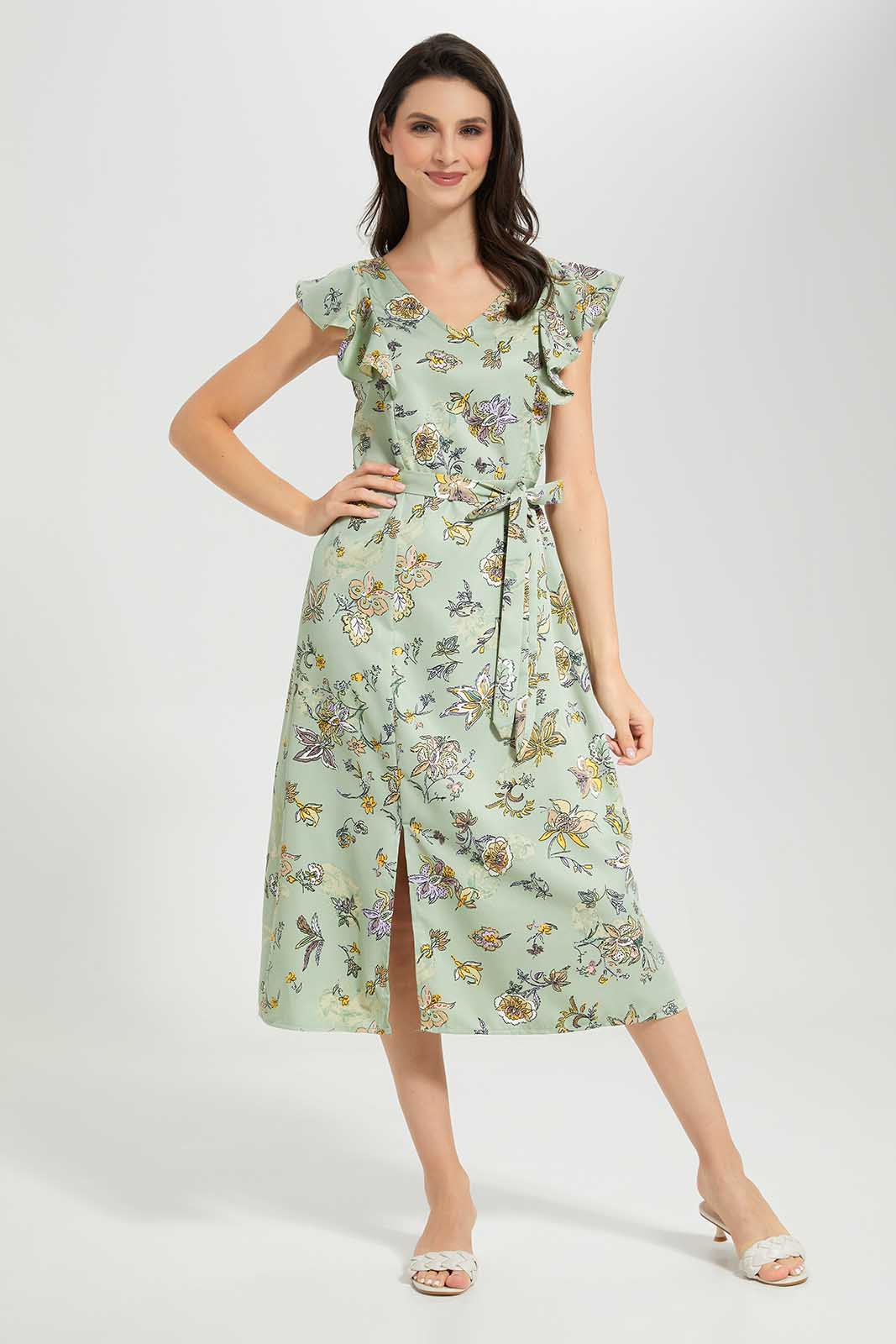 Redtag-Mint-Floral-Printed-Dress-Category:Dresses,-Colour:Assorted,-Deals:New-In,-Filter:Women's-Clothing,-New-In-Women-APL,-Non-Sale,-Section:Women,-W22O,-Women-Dresses-Women's-
