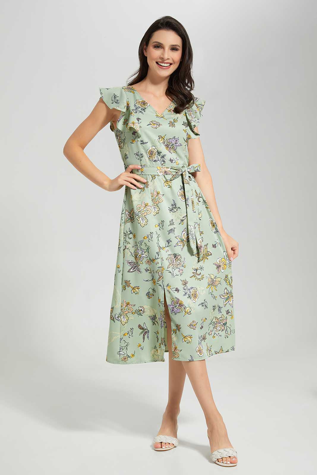 Redtag-Mint-Floral-Printed-Dress-Category:Dresses,-Colour:Assorted,-Deals:New-In,-Filter:Women's-Clothing,-New-In-Women-APL,-Non-Sale,-Section:Women,-W22O,-Women-Dresses-Women's-