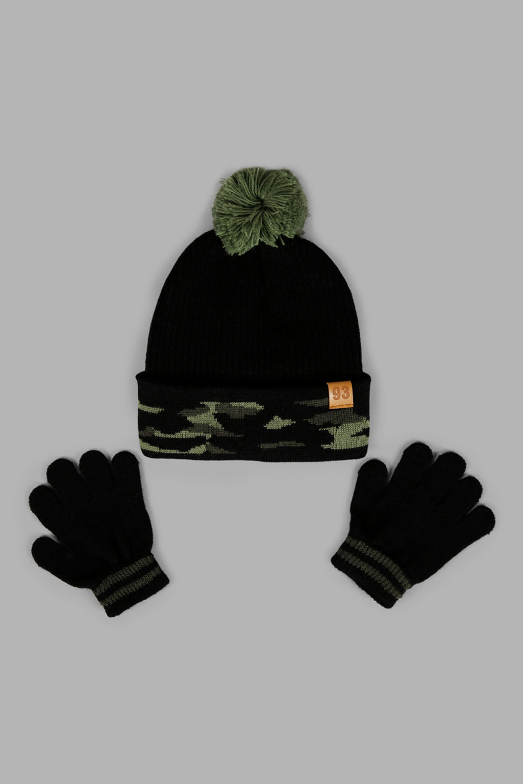 Redtag-Assorted-Camo-Knitted-Cap-Set-Of-2-With-Gloves-BOY-Knitted-Accessories,-Category:Knitted-Accessories,-Colour:Assorted,-Filter:Boys-Accessories,-New-In,-New-In-BOY-ACC,-Non-Sale,-Section:Boys-(0-to-14Yrs),-W22A-Boys-