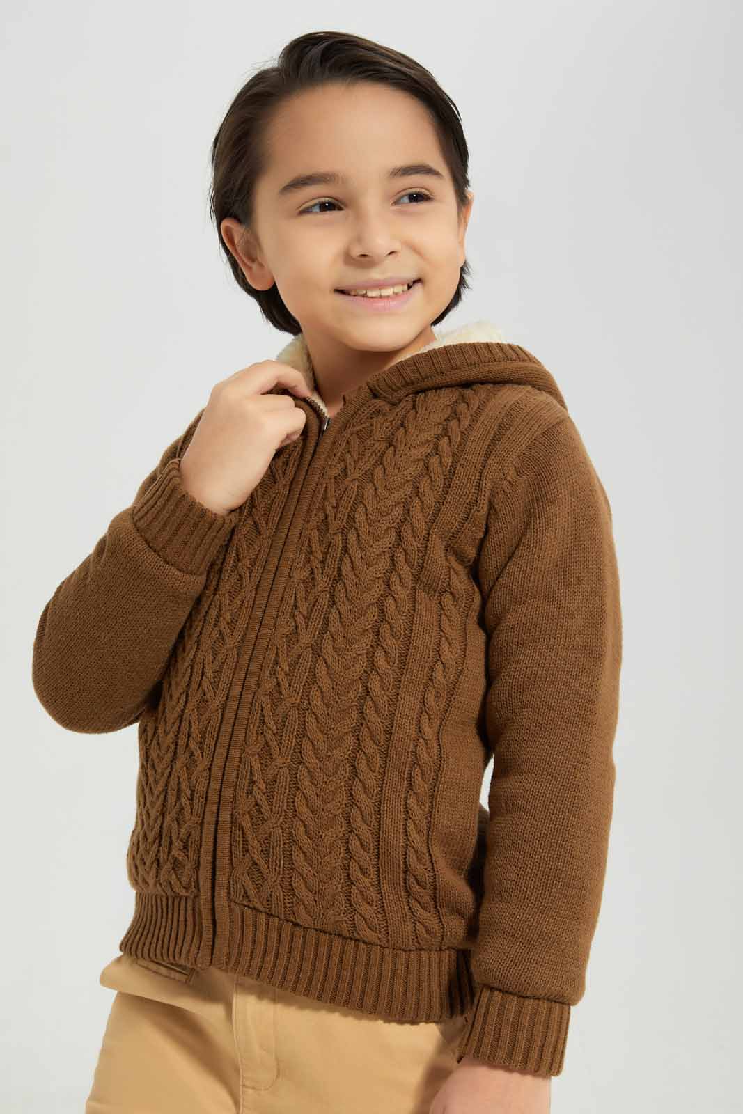 Boys Brown Padded Jacket