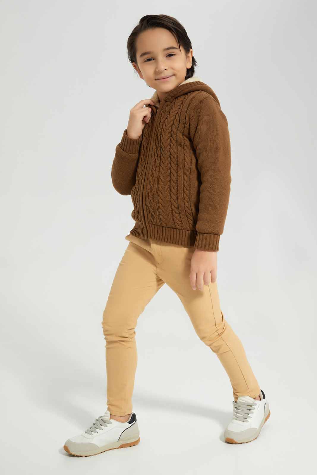 Boys Brown Padded Jacket