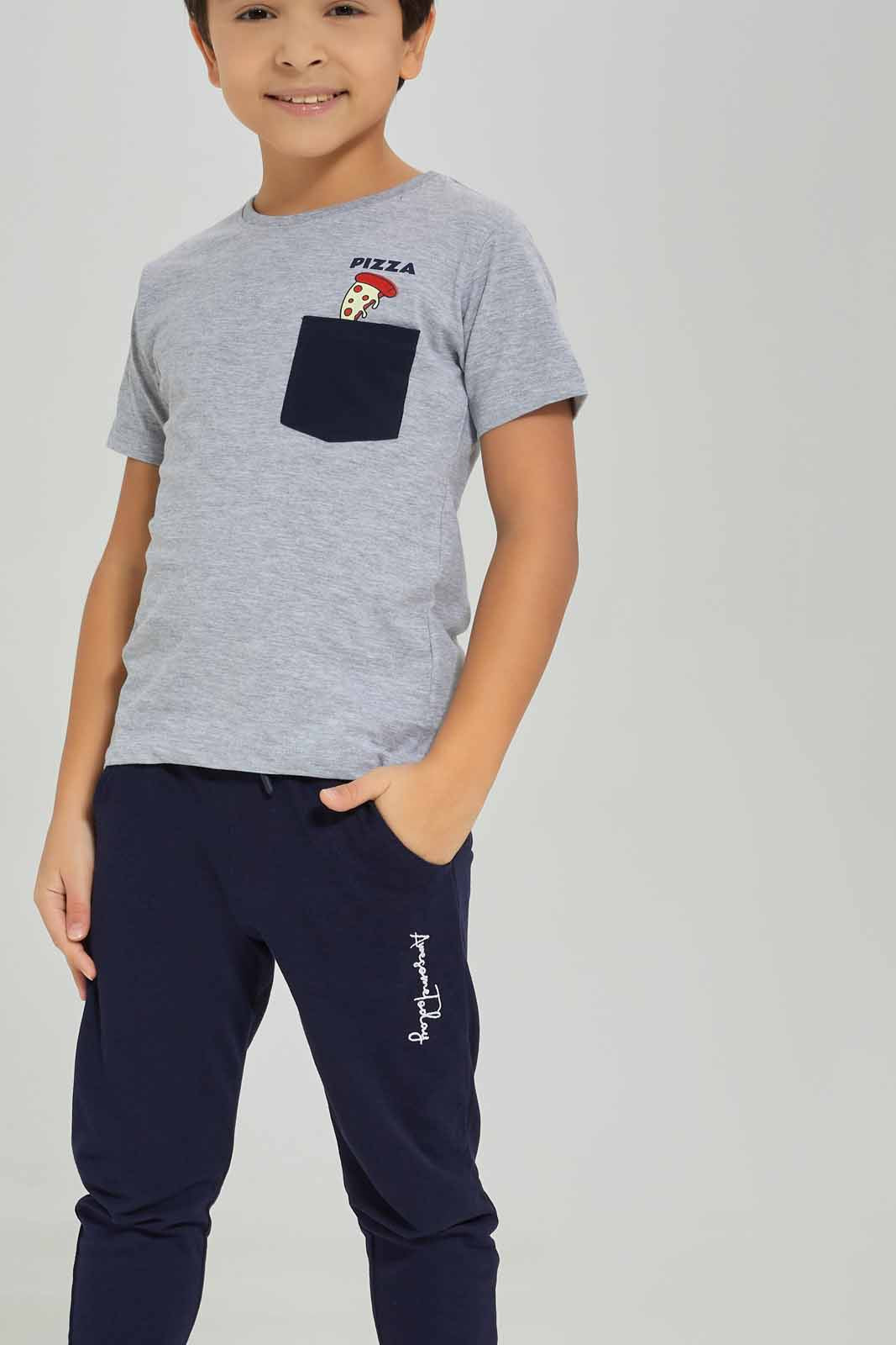 Redtag-Grey-Print-Pocket-Short-Sleeve-T-Shirt-BOY-T-Shirts,-Category:T-Shirts,-Colour:Grey,-Deals:New-In,-Dept:Boys,-Filter:Boys-(2-to-8-Yrs),-New-In-BOY-APL,-Non-Sale,-Section:Boys-(0-to-14Yrs),-TBL,-W22O-Boys-2 to 8 Years