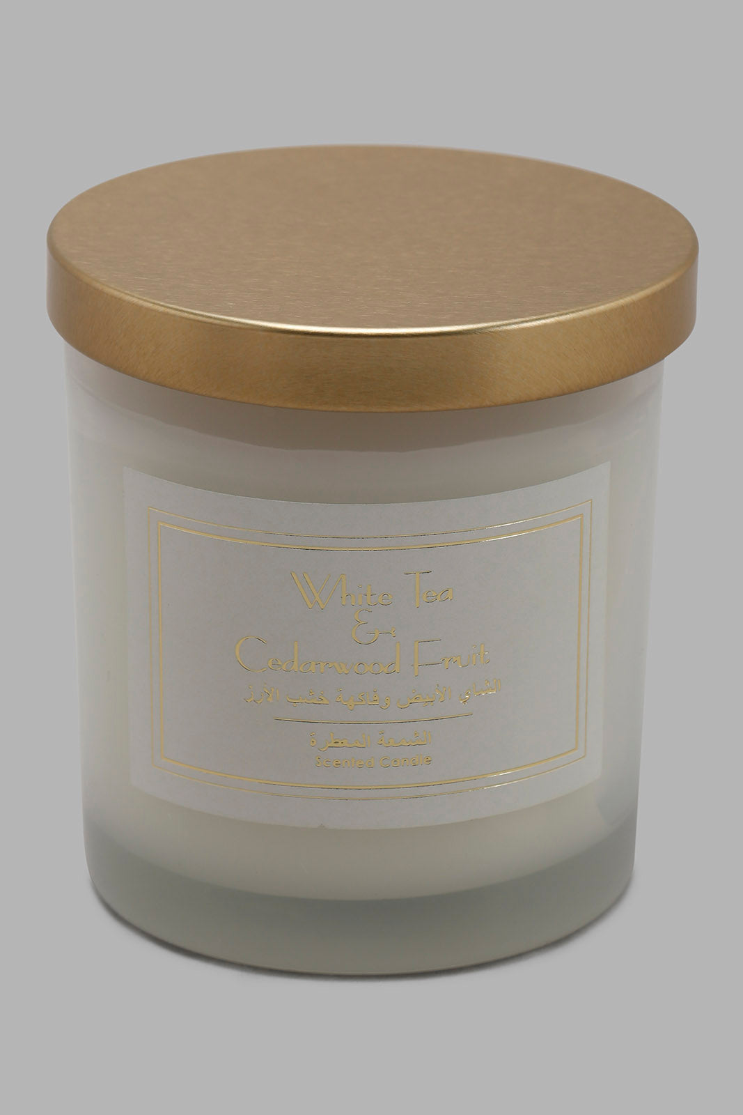 Redtag-White-Tea-Cedarwood-Candle-Jar-With-Goldenlid-(M)-Category:Candles,-Colour:White,-Deals:New-In,-Filter:Home-Decor,-HMW-HOM-Candle-&-Fragrances,-NDAY,-New-In-HMW-HOM,-Non-Sale,-Section:Homewares,-W22B-Home-Decor-