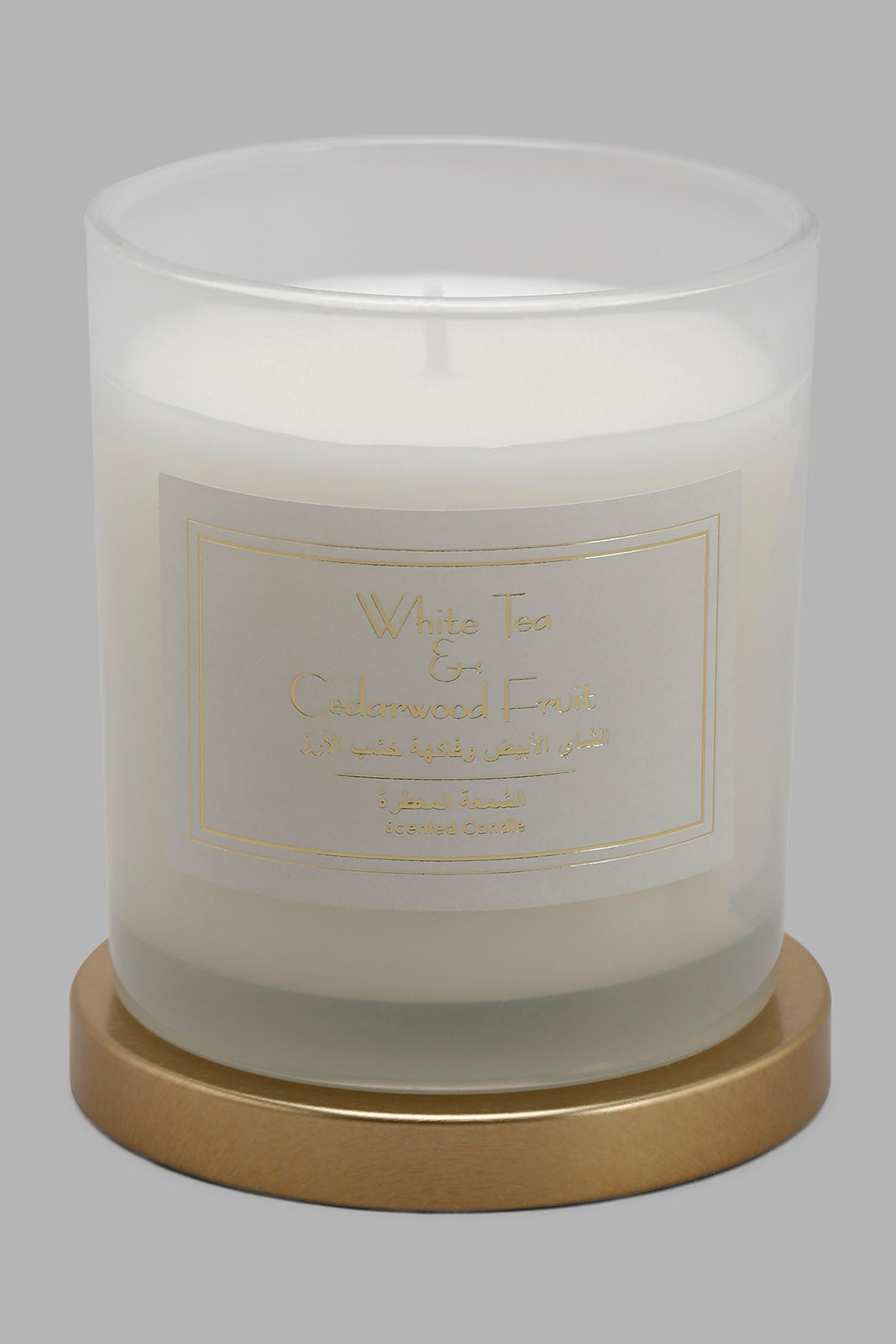 Redtag-White-Tea-Cedarwood-Candle-Jar-With-Goldenlid-(M)-Category:Candles,-Colour:White,-Deals:New-In,-Filter:Home-Decor,-HMW-HOM-Candle-&-Fragrances,-NDAY,-New-In-HMW-HOM,-Non-Sale,-Section:Homewares,-W22B-Home-Decor-