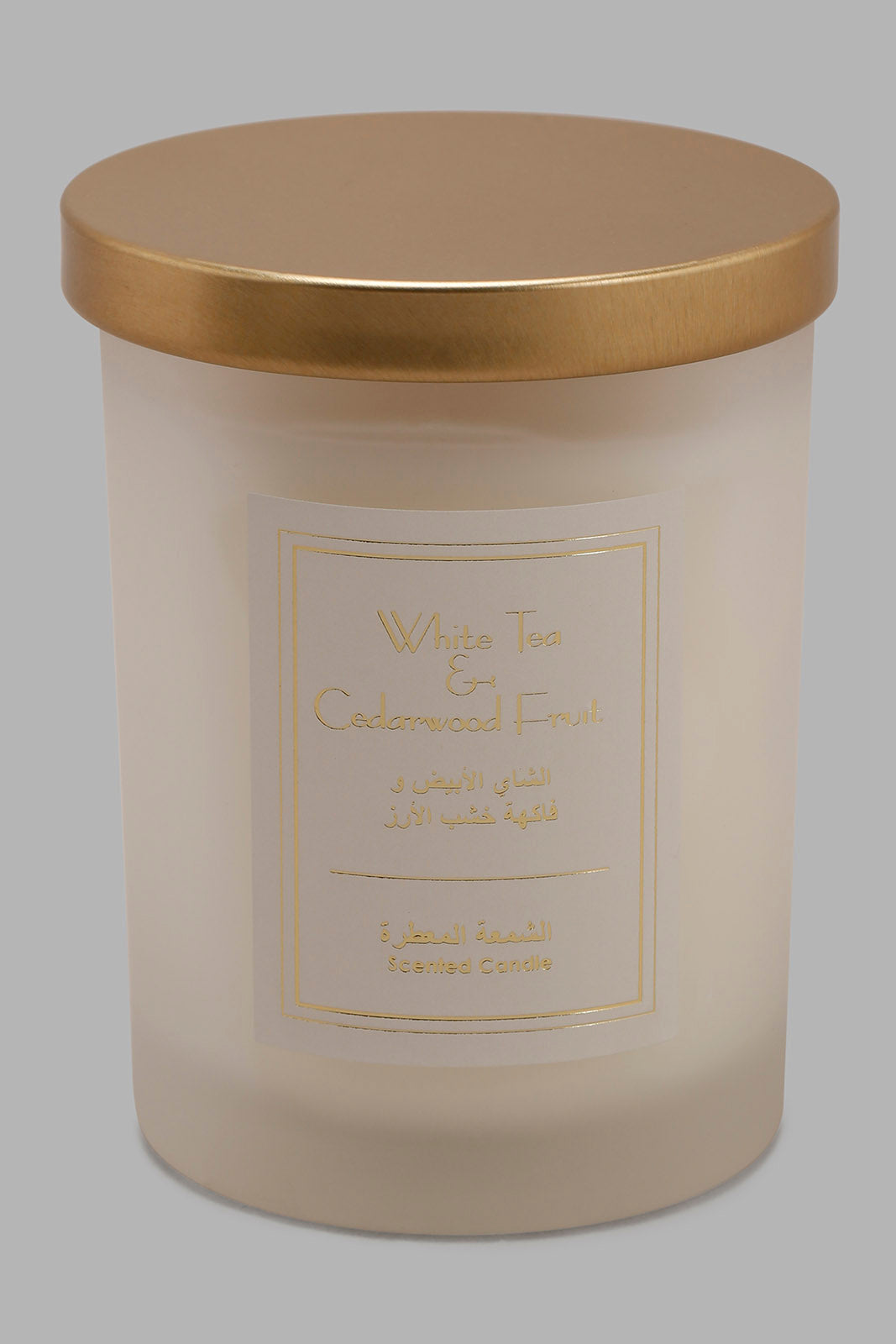 Redtag-White-Tea-Cedarwood-Candle-Jar-With-Goldenlid-Category:Candles,-Colour:White,-Deals:New-In,-Filter:Home-Decor,-HMW-HOM-Candle-&-Fragrances,-NDAY,-New-In-HMW-HOM,-Non-Sale,-Section:Homewares,-W22B-Home-Decor-