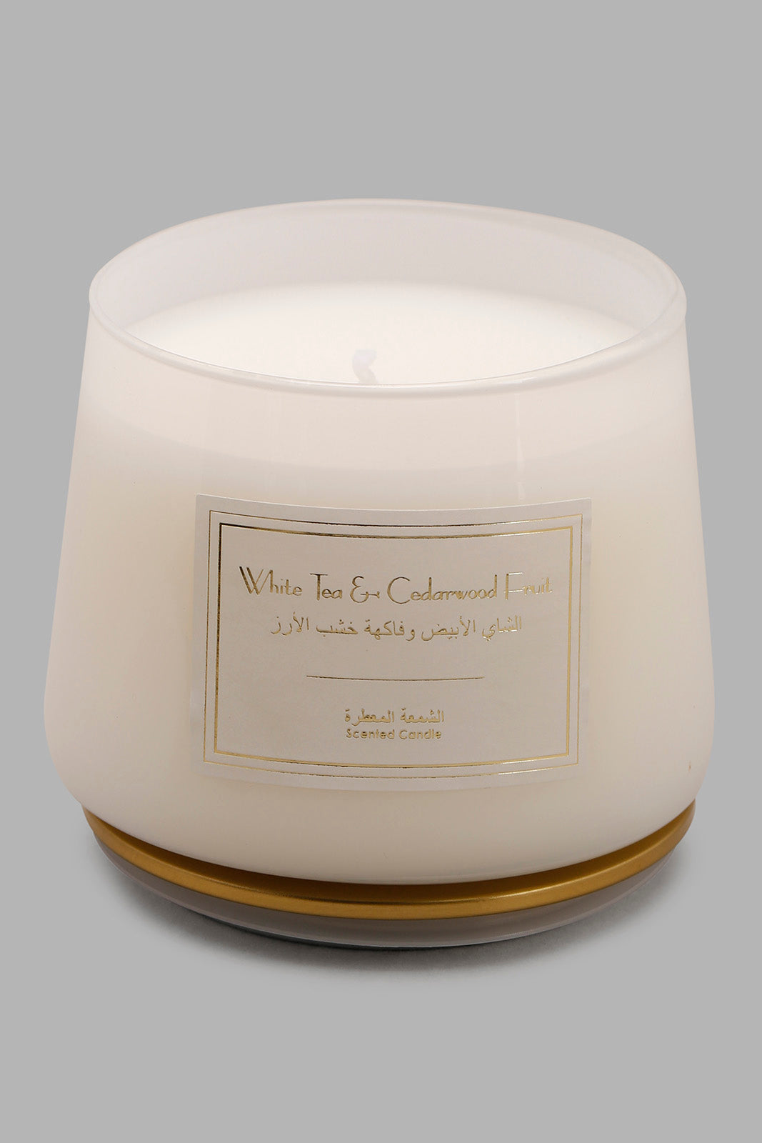 Redtag-White-Tea-Cedarwood-Candle-Jar-With-Goldenlid-Category:Candles,-Colour:White,-Deals:New-In,-Filter:Home-Decor,-HMW-HOM-Candle-&-Fragrances,-NDAY,-New-In-HMW-HOM,-Non-Sale,-Section:Homewares,-W22B-Home-Decor-