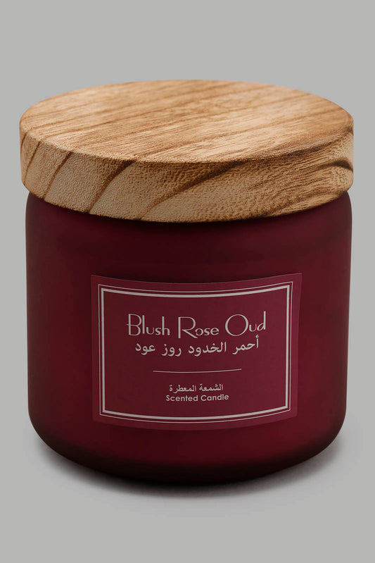Redtag-Blush-Rose-Oud-Candle-Jar-With-Wooden-Lid-(M)-Category:Candles,-Colour:Pink,-Deals:New-In,-Filter:Home-Decor,-HMW-HOM-Candle-&-Fragrances,-New-In-HMW-HOM,-Non-Sale,-Section:Homewares,-W22B-Home-Decor-