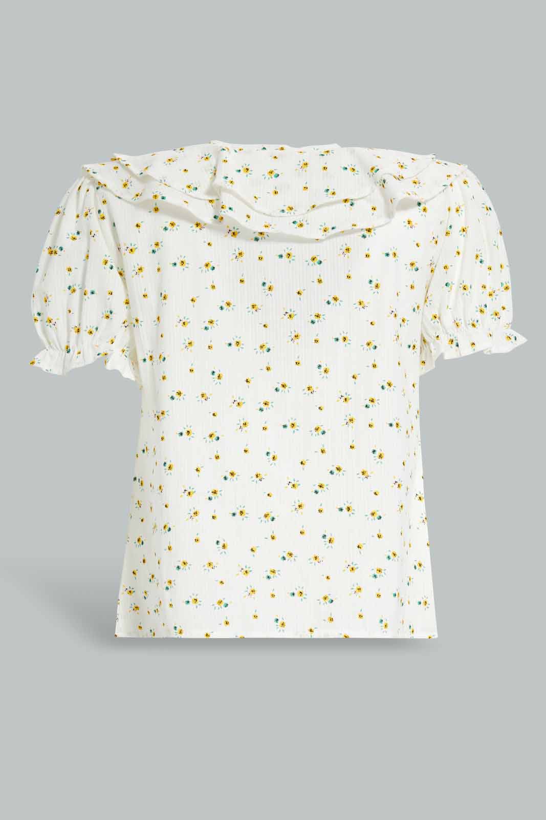 Redtag-Cream-Ditsy-Floral-Seersucker-Blouse-Category:Blouses,-Colour:Assorted,-Deals:New-In,-Filter:Women's-Clothing,-New-In-Women-APL,-Non-Sale,-Section:Women,-W22O,-Women-Blouses-Women's-
