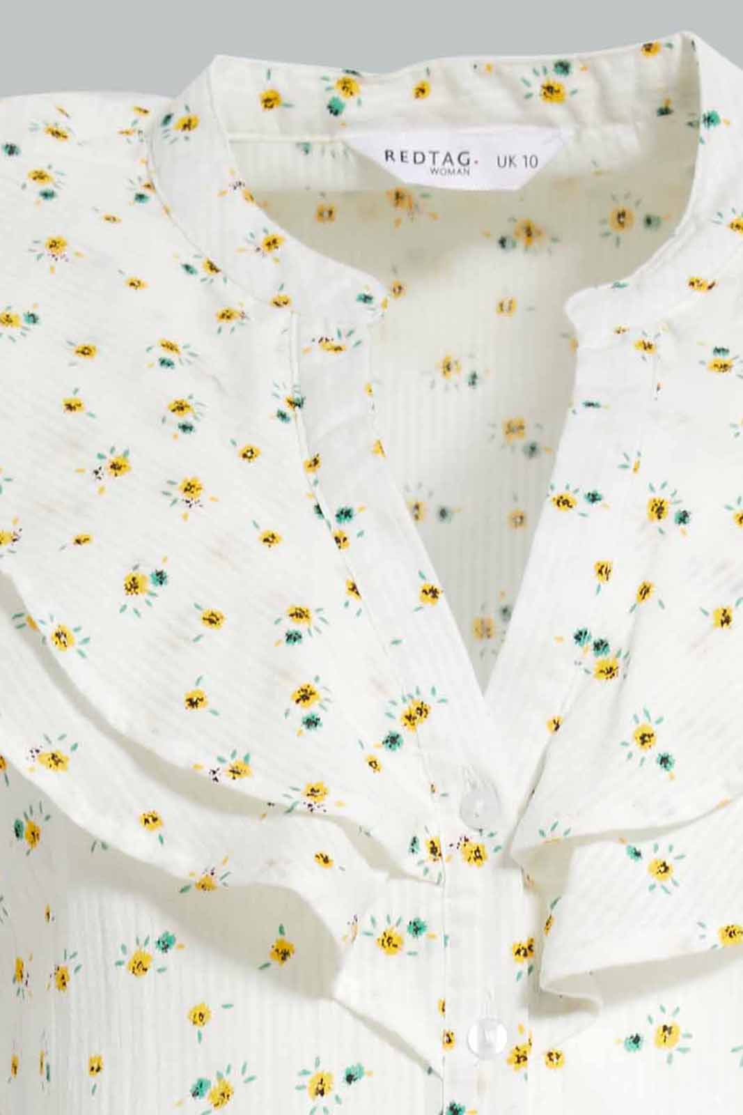 Redtag-Cream-Ditsy-Floral-Seersucker-Blouse-Category:Blouses,-Colour:Assorted,-Deals:New-In,-Filter:Women's-Clothing,-New-In-Women-APL,-Non-Sale,-Section:Women,-W22O,-Women-Blouses-Women's-