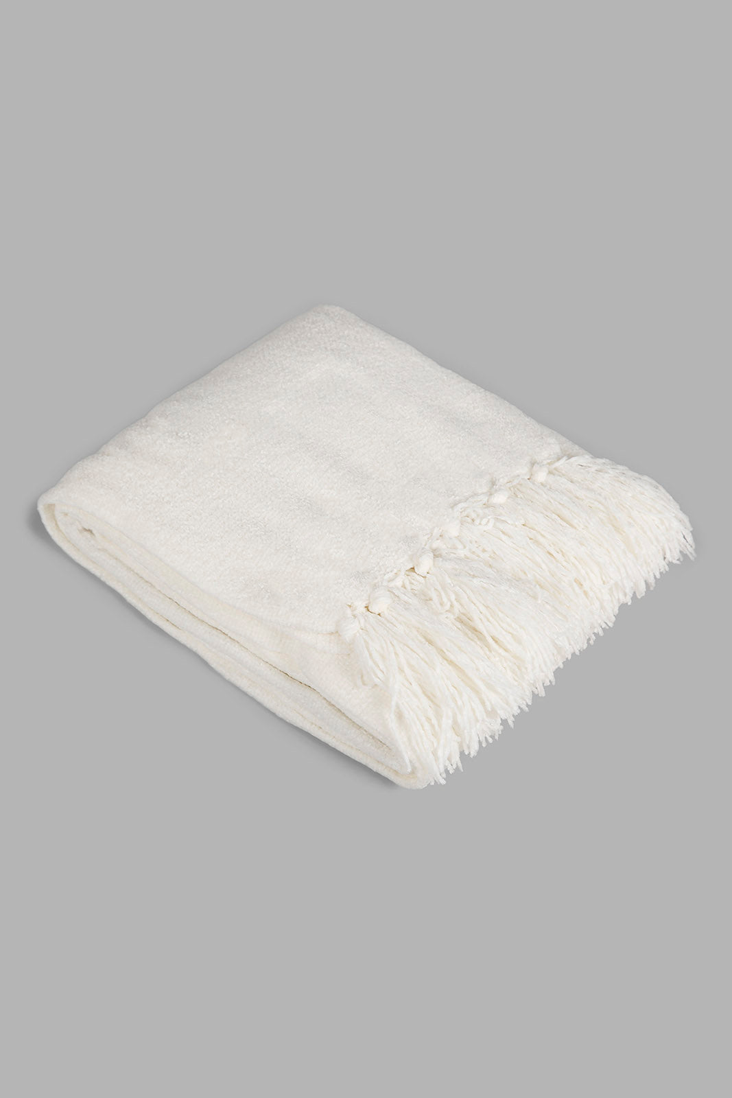 Redtag-Ivory-Chenille-Throw-With-Fringe-Category:Throws,-Colour:Ivory,-Deals:New-In,-Filter:Home-Bedroom,-HMW-BED-Throws,-New-In-HMW-BED,-Non-Sale,-Section:Homewares,-W22O-Home-Bedroom-