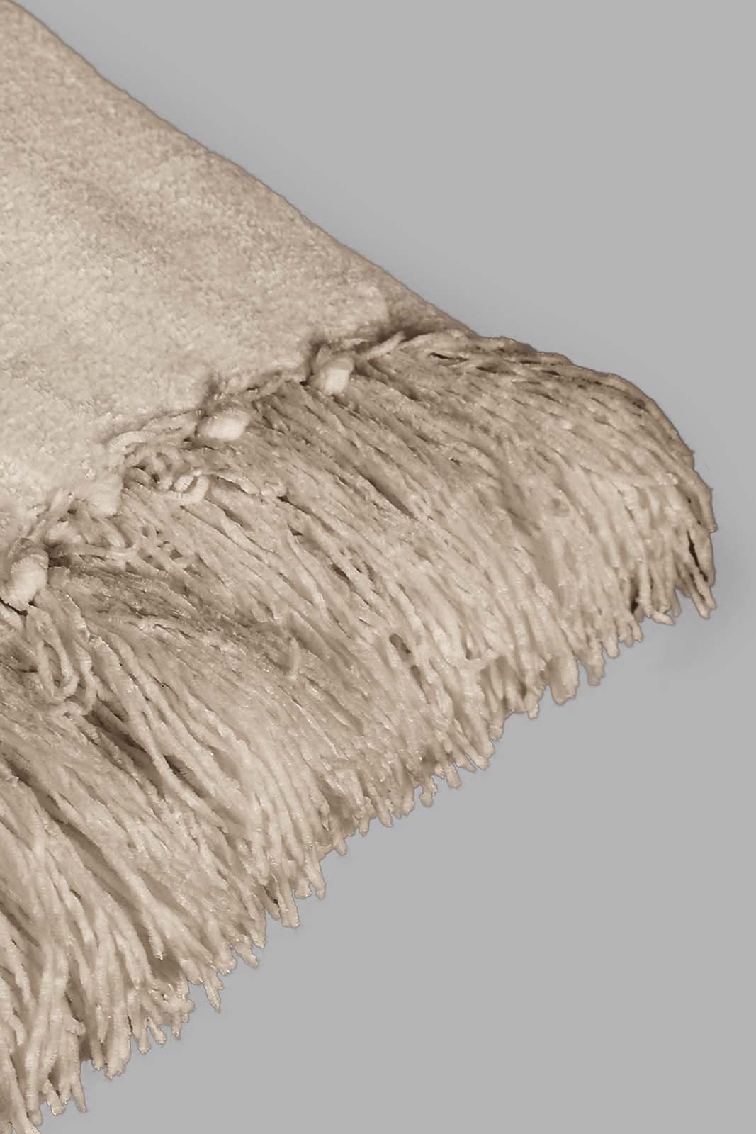 Redtag-Beige-Chenille-Throw-With-Fringe-Category:Throws,-Colour:Beige,-Deals:New-In,-Filter:Home-Bedroom,-HMW-BED-Throws,-New-In-HMW-BED,-Non-Sale,-Section:Homewares,-W22O-Home-Bedroom-