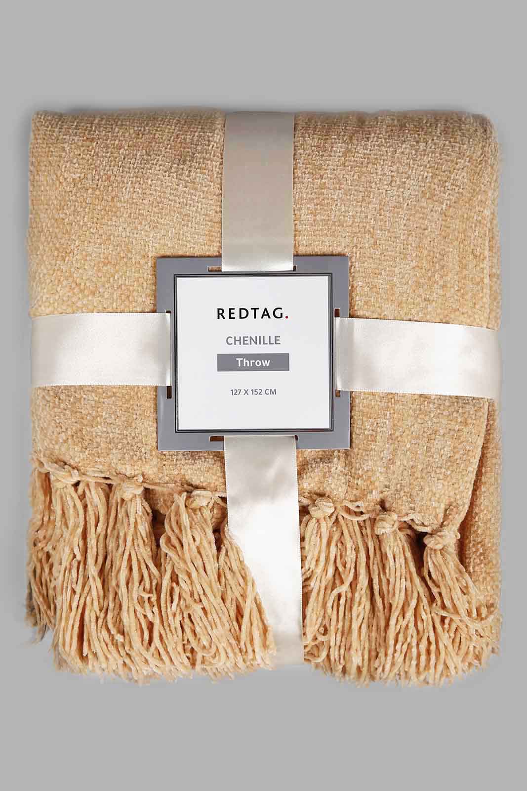 Redtag-Mustard-Chenille-Throw-With-Fringe-Category:Throws,-Colour:Mustard,-Deals:New-In,-Filter:Home-Bedroom,-HMW-BED-Throws,-New-In-HMW-BED,-Non-Sale,-Section:Homewares,-W22O-Home-Bedroom-