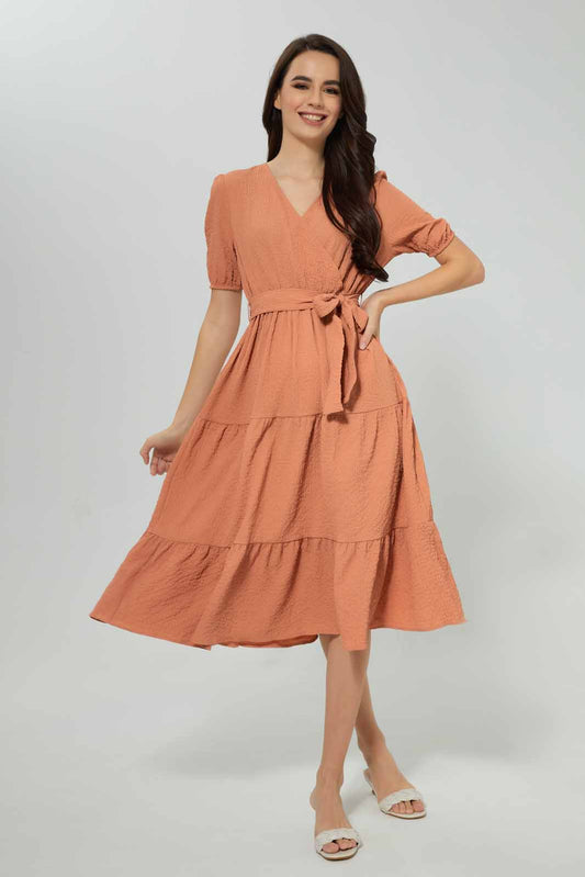 Women Pink Tiered Dress