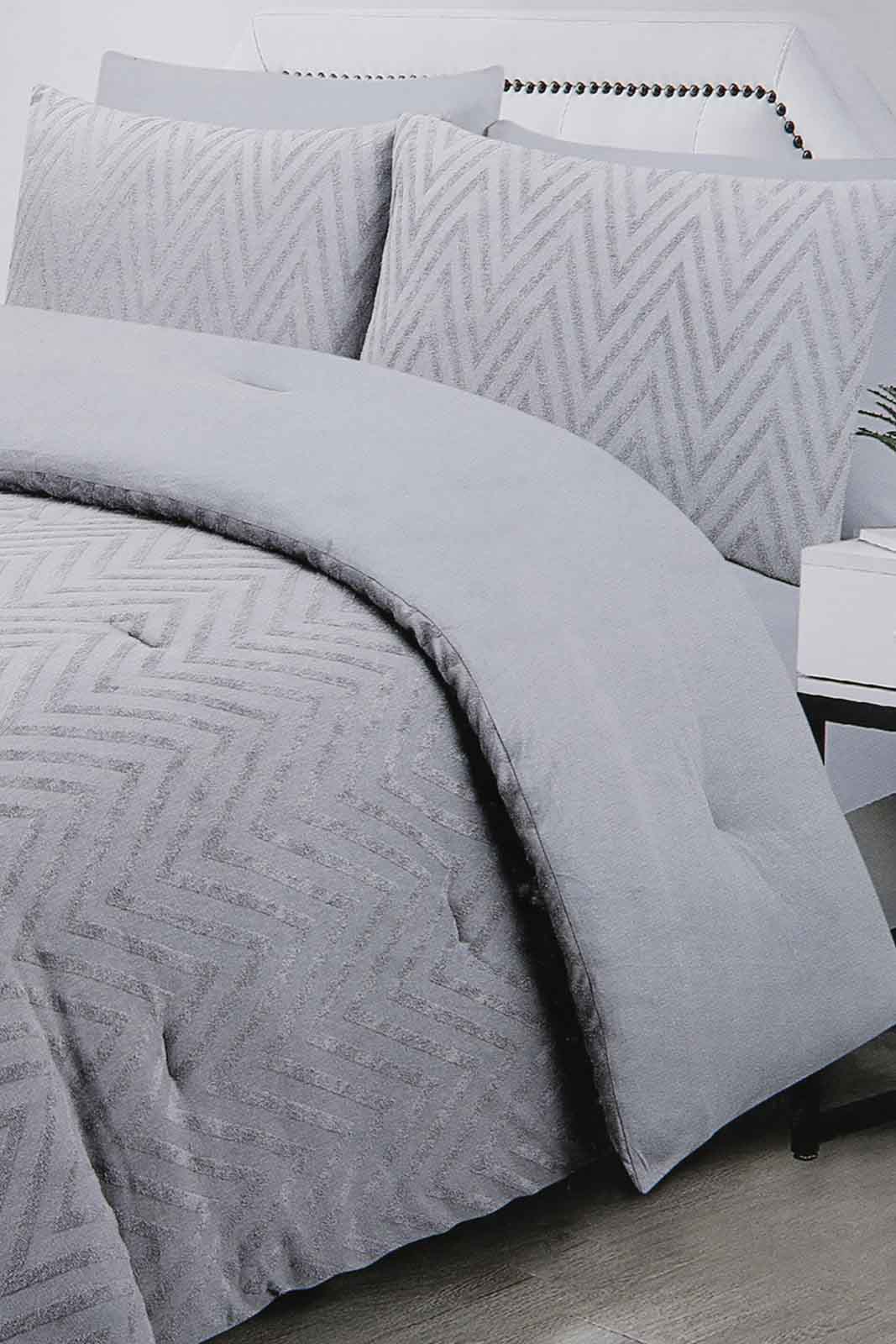 Redtag-Grey-3-Pc-Jersey-Comforter-Set-(Double-Size)-Category:Comforters,-Colour:Grey,-Deals:New-In,-Filter:Home-Bedroom,-HMW-BED-Comforters,-New-In-HMW-BED,-Non-Sale,-Section:Homewares,-W22A-Home-Bedroom-