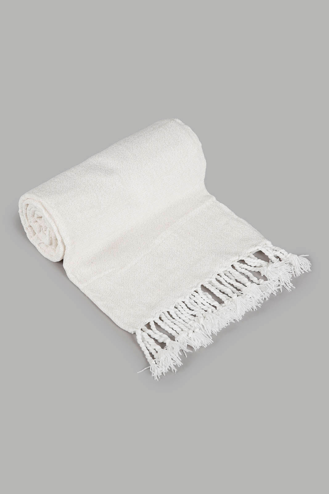 Redtag-Ivory-Chenille-Throw-With-Gold-Metallic-Yarn-Category:Throws,-Colour:Ivory,-Deals:New-In,-Filter:Home-Bedroom,-HMW-BED-Throws,-New-In-HMW-BED,-Non-Sale,-Section:Homewares,-W22A-Home-Bedroom-