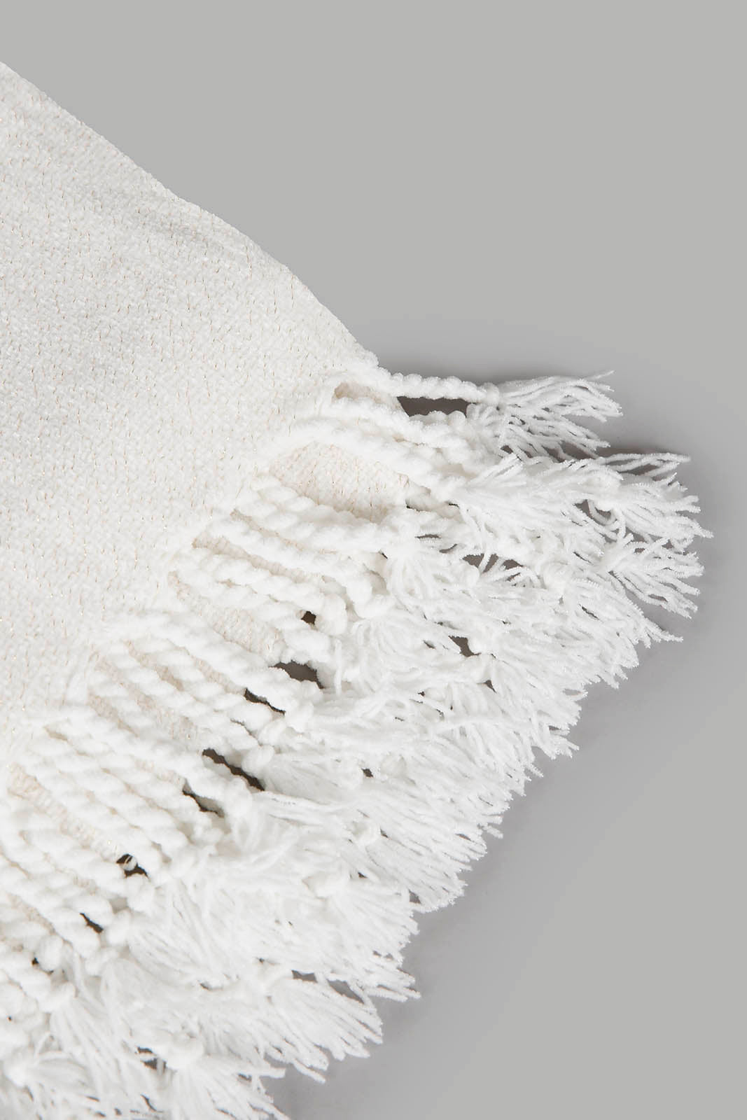 Redtag-Ivory-Chenille-Throw-With-Gold-Metallic-Yarn-Category:Throws,-Colour:Ivory,-Deals:New-In,-Filter:Home-Bedroom,-HMW-BED-Throws,-New-In-HMW-BED,-Non-Sale,-Section:Homewares,-W22A-Home-Bedroom-