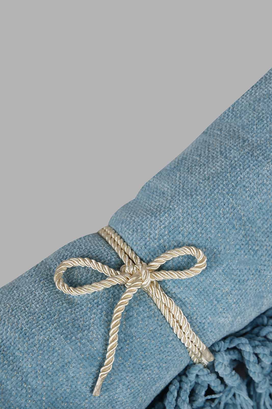 Redtag-Teal-Chenille-Throw-With-Gold-Metallic-Yarn-Category:Throws,-Colour:Teal,-Deals:New-In,-Filter:Home-Bedroom,-HMW-BED-Throws,-New-In-HMW-BED,-Non-Sale,-Section:Homewares,-W22A-Home-Bedroom-