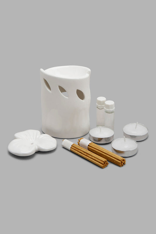 Redtag-White-Tea-Cedarwood-T-Light-Candle-Burner-Set-Category:Candles,-Colour:White,-Deals:New-In,-Filter:Home-Decor,-HMW-HOM-Candle-&-Fragrances,-New-In-HMW-HOM,-Non-Sale,-Prairie,-Section:Homewares,-W22B-Home-Decor-