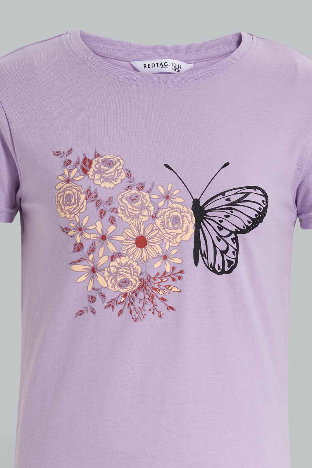 Redtag-Purple-Basic-T-Shirt-Category:T-Shirts,-Colour:Purple,-Deals:New-In,-Filter:Senior-Girls-(9-to-14-Yrs),-GSR-T-Shirts,-New-In-GSR-APL,-Non-Sale,-Section:Girls-(0-to-14Yrs),-TBL,-W22A-Senior-Girls-9 to 14 Years