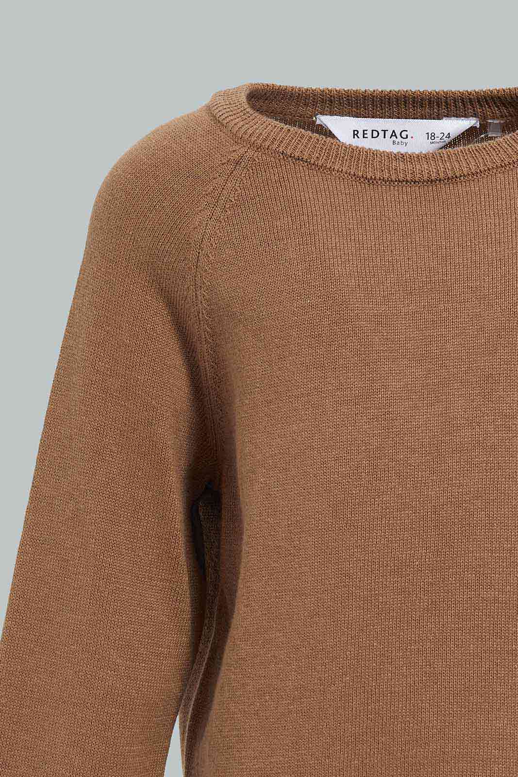 Redtag-Stone-Knitted-Plain-Pullover-Category:Pullovers,-Colour:Grey,-Deals:New-In,-Filter:Infant-Boys-(3-to-24-Mths),-INB-Pullovers,-New-In-INB-APL,-Non-Sale,-Section:Boys-(0-to-14Yrs),-W22A-Infant-Boys-3 to 24 Months