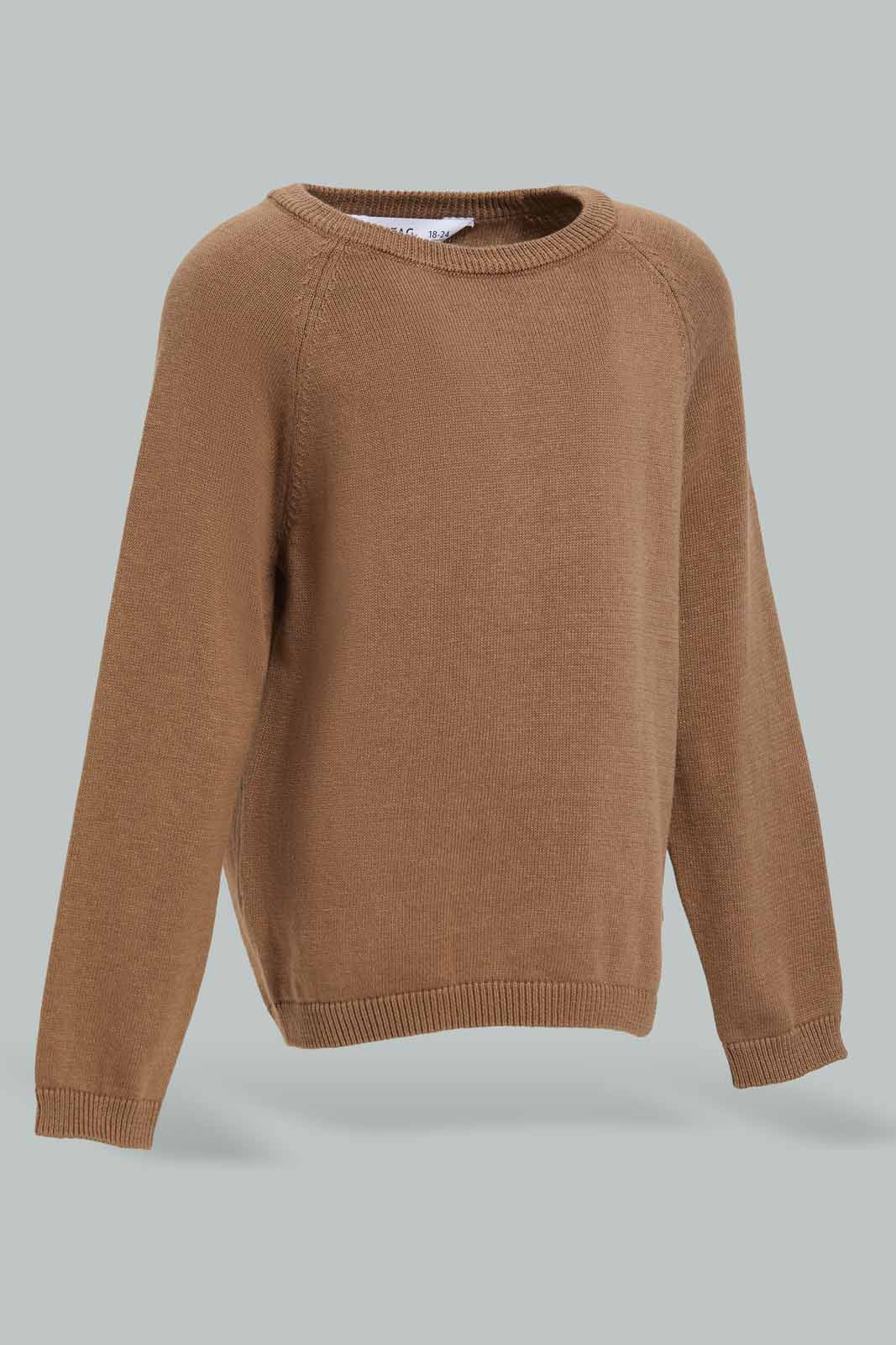 Redtag-Stone-Knitted-Plain-Pullover-Category:Pullovers,-Colour:Grey,-Deals:New-In,-Filter:Infant-Boys-(3-to-24-Mths),-INB-Pullovers,-New-In-INB-APL,-Non-Sale,-Section:Boys-(0-to-14Yrs),-W22A-Infant-Boys-3 to 24 Months
