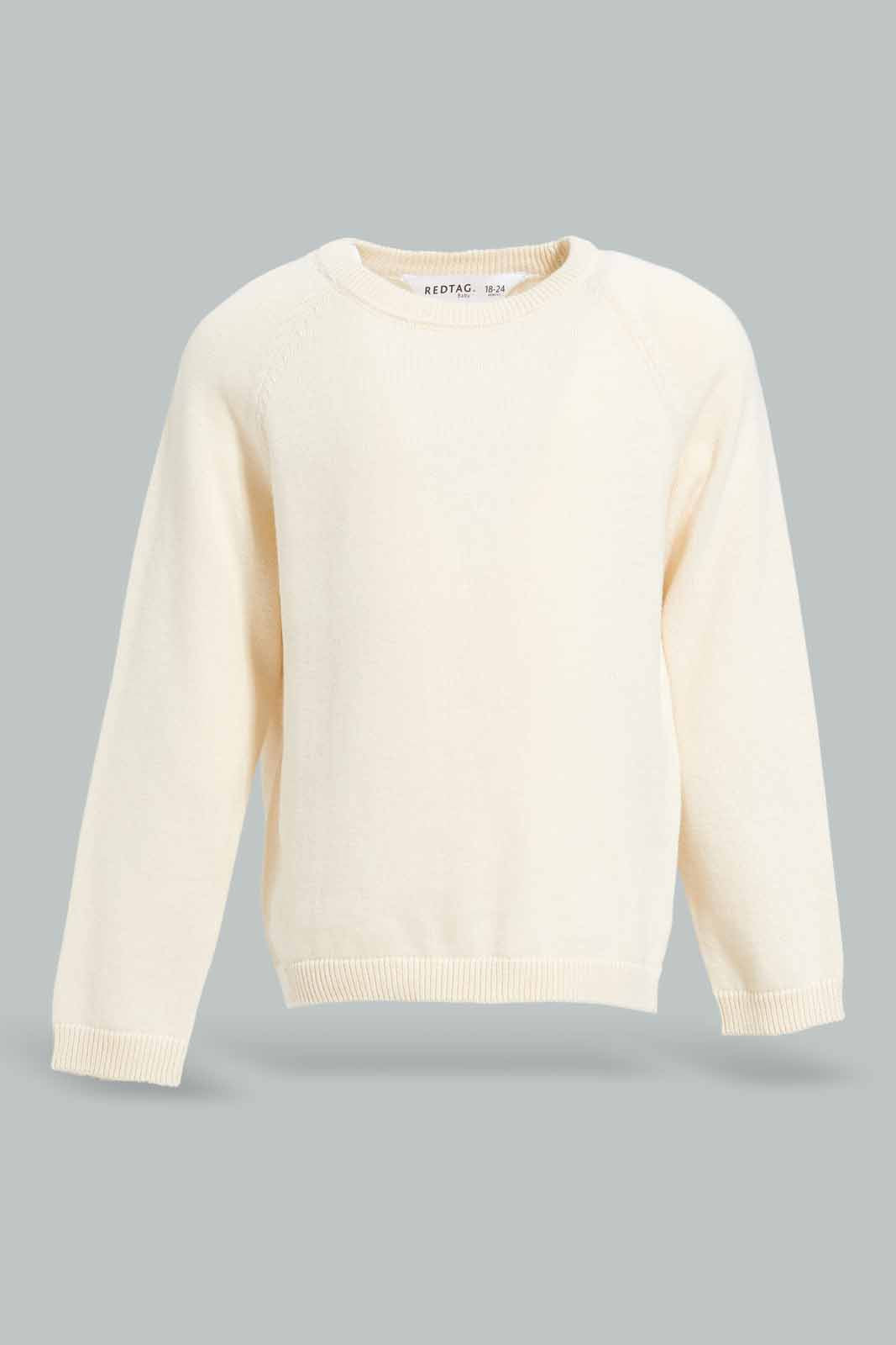 Redtag-Cream-Knitted-Plain-Pullover-Category:Pullovers,-Colour:Ecru,-Deals:New-In,-Filter:Infant-Boys-(3-to-24-Mths),-INB-Pullovers,-New-In-INB-APL,-Non-Sale,-Section:Boys-(0-to-14Yrs),-W22A-Infant-Boys-3 to 24 Months