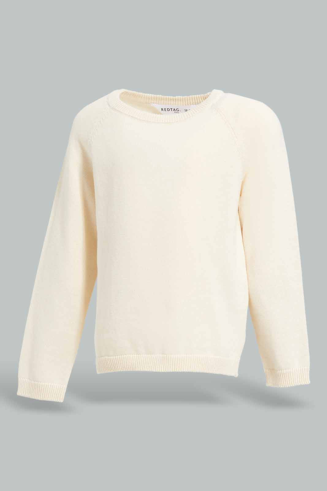 Redtag-Cream-Knitted-Plain-Pullover-Category:Pullovers,-Colour:Ecru,-Deals:New-In,-Filter:Infant-Boys-(3-to-24-Mths),-INB-Pullovers,-New-In-INB-APL,-Non-Sale,-Section:Boys-(0-to-14Yrs),-W22A-Infant-Boys-3 to 24 Months