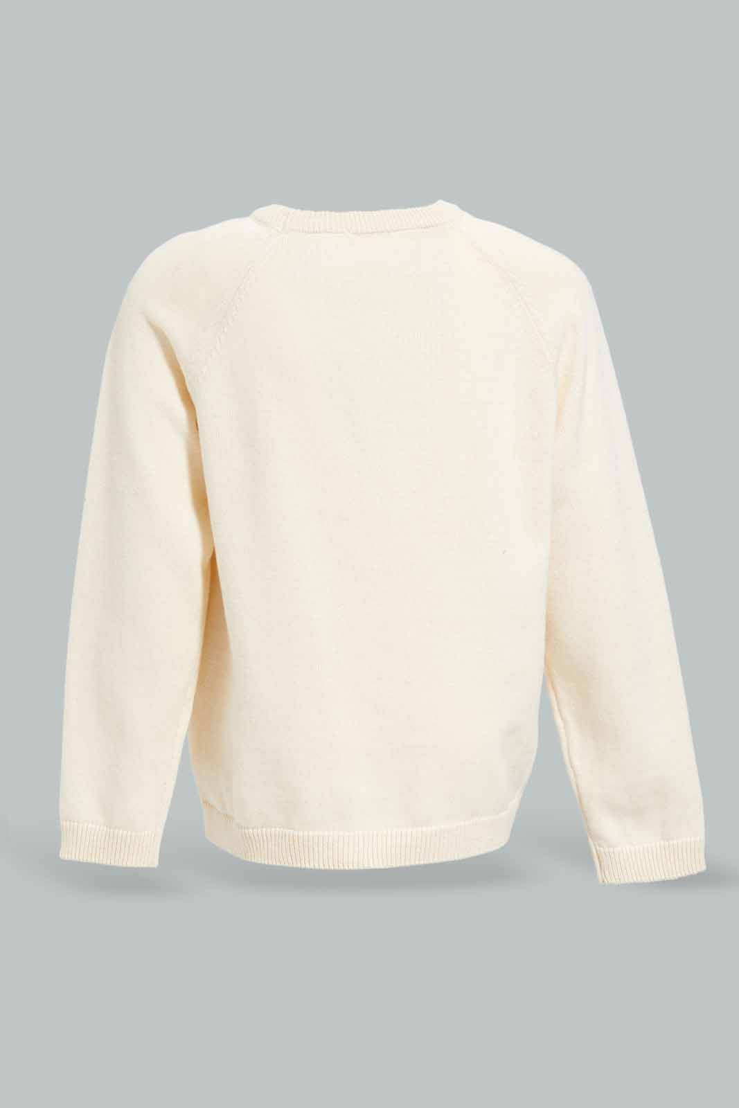 Redtag-Cream-Knitted-Plain-Pullover-Category:Pullovers,-Colour:Ecru,-Deals:New-In,-Filter:Infant-Boys-(3-to-24-Mths),-INB-Pullovers,-New-In-INB-APL,-Non-Sale,-Section:Boys-(0-to-14Yrs),-W22A-Infant-Boys-3 to 24 Months