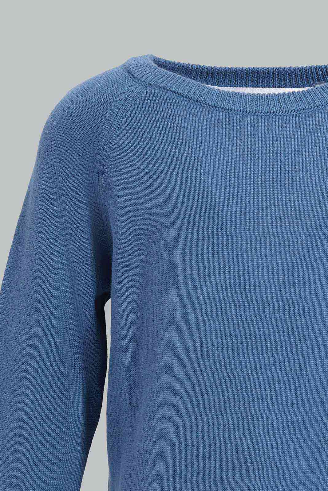 Redtag-Blue-Knitted-Plain-Pullover-Category:Pullovers,-Colour:Blue,-Deals:New-In,-Filter:Infant-Boys-(3-to-24-Mths),-INB-Pullovers,-New-In-INB-APL,-Non-Sale,-Section:Boys-(0-to-14Yrs),-W22A-Infant-Boys-3 to 24 Months
