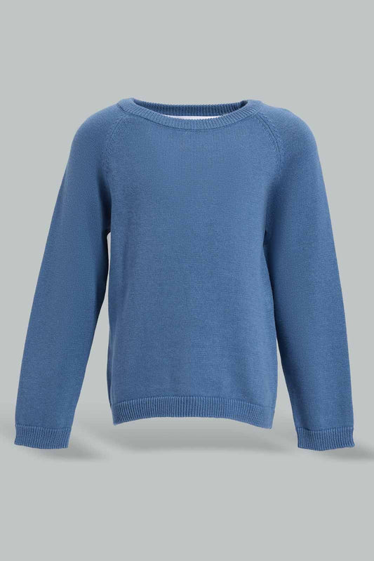 Redtag-Blue-Knitted-Plain-Pullover-Category:Pullovers,-Colour:Blue,-Deals:New-In,-Filter:Infant-Boys-(3-to-24-Mths),-INB-Pullovers,-New-In-INB-APL,-Non-Sale,-Section:Boys-(0-to-14Yrs),-W22A-Infant-Boys-3 to 24 Months