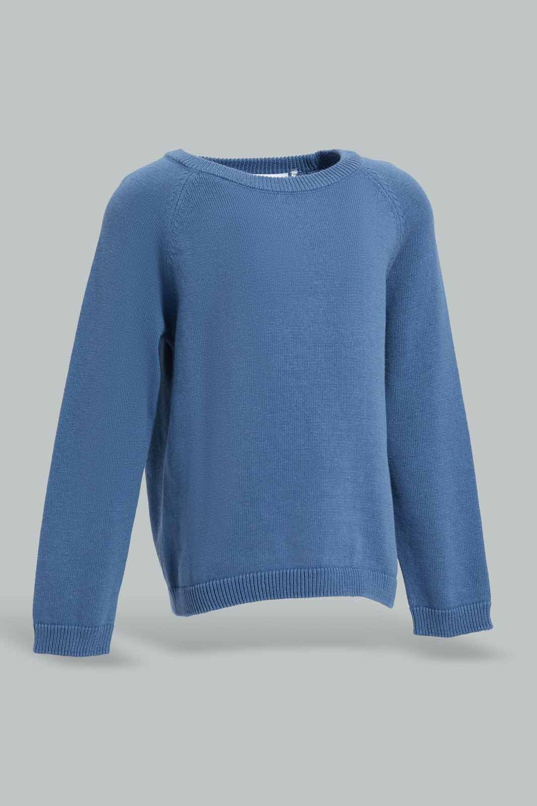 Redtag-Blue-Knitted-Plain-Pullover-Category:Pullovers,-Colour:Blue,-Deals:New-In,-Filter:Infant-Boys-(3-to-24-Mths),-INB-Pullovers,-New-In-INB-APL,-Non-Sale,-Section:Boys-(0-to-14Yrs),-W22A-Infant-Boys-3 to 24 Months