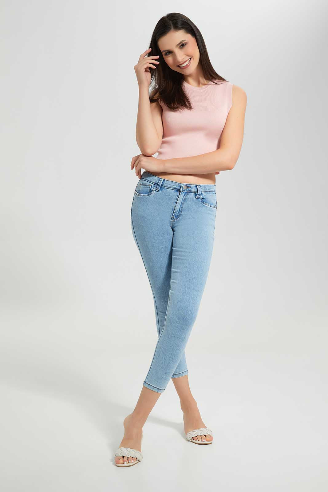 Redtag-Pale-Pink-Highneck-Sleeveless-Sweater-Category:Pullovers,-Colour:Apricot,-Deals:New-In,-Filter:Women's-Clothing,-New-In-Women-APL,-Non-Sale,-Section:Women,-W22A,-Women-Pullovers-Women's-