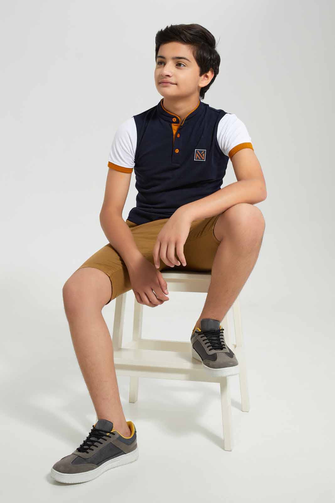 Redtag-Brown-Belted-Short-BSR-Shorts,-Category:Shorts,-Colour:Brown,-Deals:New-In,-Filter:Senior-Boys-(8-to-14-Yrs),-New-In-BSR-APL,-Non-Sale,-Section:Boys-(0-to-14Yrs),-W22O-Senior-Boys-9 to 14 Years