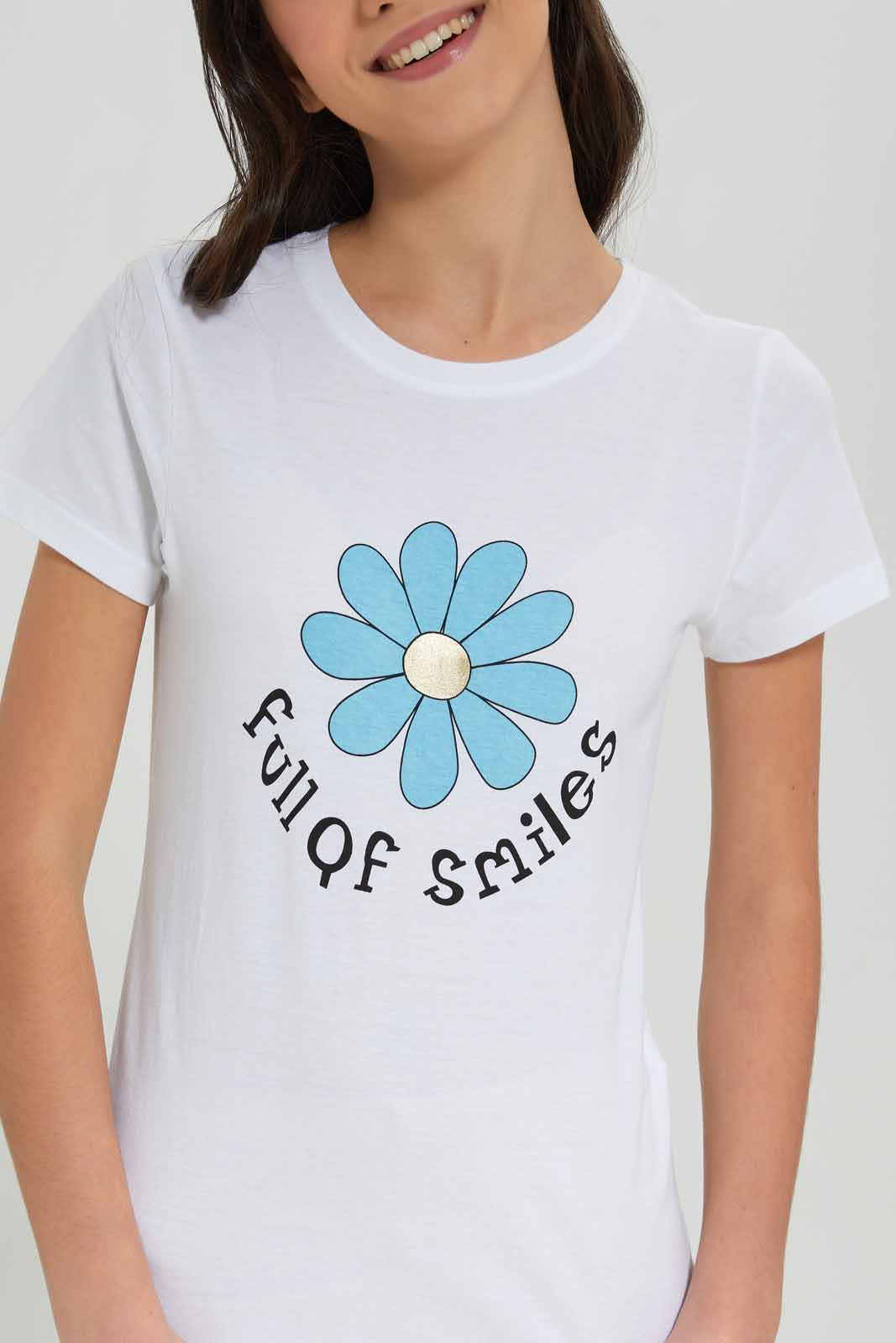 Redtag-White-Basic-T-Shirt-BTS,-Category:T-Shirts,-Colour:White,-Deals:New-In,-Filter:Senior-Girls-(8-to-14-Yrs),-GSR-T-Shirts,-NDAY,-New-In-GSR-APL,-Non-Sale,-Section:Girls-(0-to-14Yrs),-TBL,-W22A-Senior-Girls-9 to 14 Years