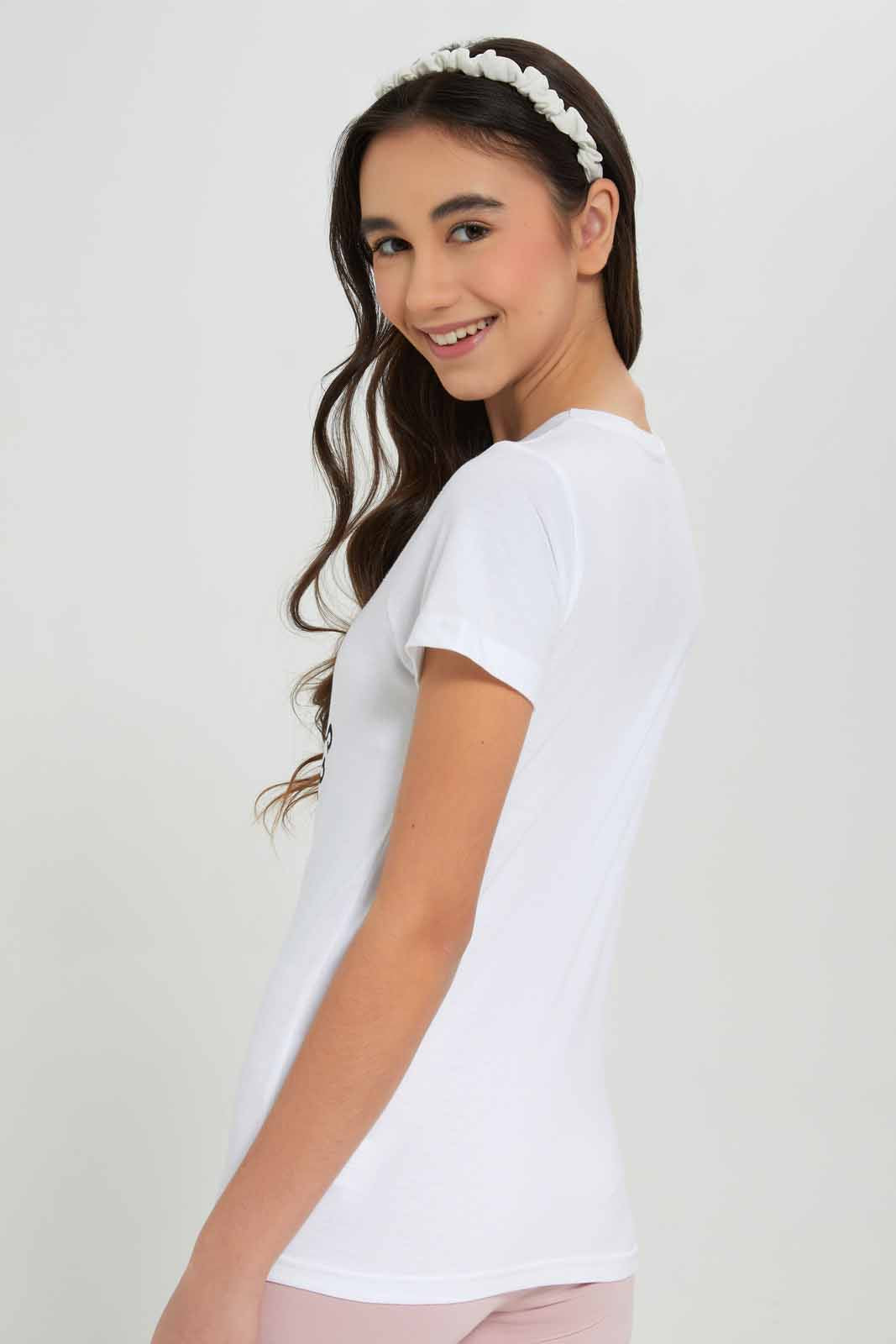 Redtag-White-Basic-T-Shirt-BTS,-Category:T-Shirts,-Colour:White,-Deals:New-In,-Filter:Senior-Girls-(8-to-14-Yrs),-GSR-T-Shirts,-NDAY,-New-In-GSR-APL,-Non-Sale,-Section:Girls-(0-to-14Yrs),-TBL,-W22A-Senior-Girls-9 to 14 Years