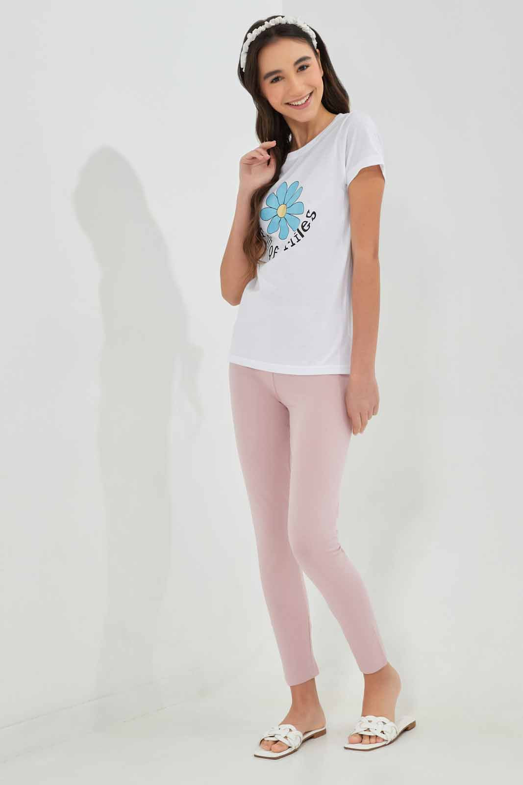 Redtag-White-Basic-T-Shirt-BTS,-Category:T-Shirts,-Colour:White,-Deals:New-In,-Filter:Senior-Girls-(8-to-14-Yrs),-GSR-T-Shirts,-NDAY,-New-In-GSR-APL,-Non-Sale,-Section:Girls-(0-to-14Yrs),-TBL,-W22A-Senior-Girls-9 to 14 Years
