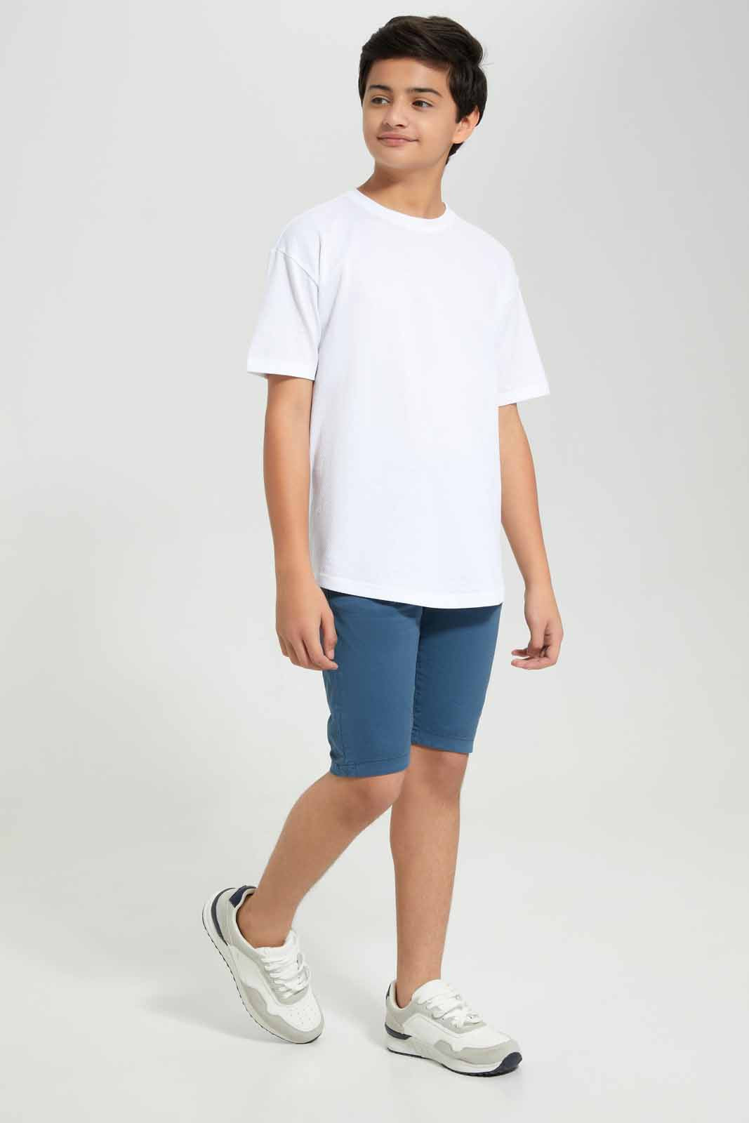Redtag-Blue-Belted-Short-BSR-Shorts,-Category:Shorts,-Colour:Blue,-Deals:New-In,-Filter:Senior-Boys-(8-to-14-Yrs),-New-In-BSR-APL,-Non-Sale,-Section:Boys-(0-to-14Yrs),-W22O-Senior-Boys-9 to 14 Years