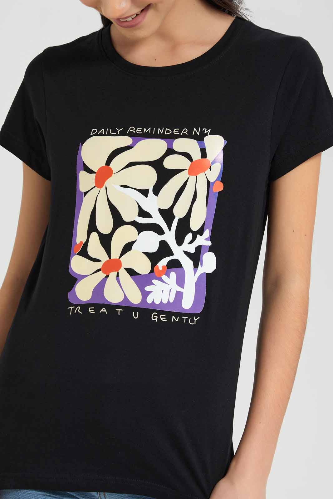 Redtag-Black-Basic-T-Shirt-Category:T-Shirts,-Colour:Black,-Deals:New-In,-Filter:Senior-Girls-(9-to-14-Yrs),-GSR-T-Shirts,-New-In-GSR-APL,-Non-Sale,-Section:Girls-(0-to-14Yrs),-TBL,-W22A-Senior-Girls-9 to 14 Years